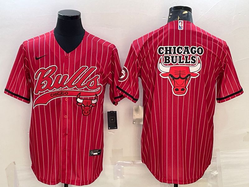 Men Chicago Bulls Blank Red Stripe 2022 Nike Co branded NBA Jerseys->chicago bulls->NBA Jersey